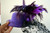 Purple Top Hat with Feathers and Polka Dot Veil