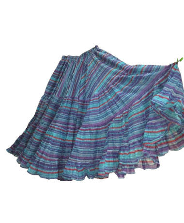 Rainbow Lurex Skirt Blue 32 Yards - Magical Fashions