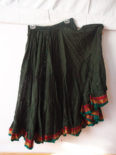 Striped Aishwarya Skirt Dark Green - Magical Fashions