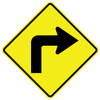 W1-1 Turn Right Warning Sign