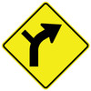 FED W1-10R Right Horizontal Alignment Intersection Warning Sign
