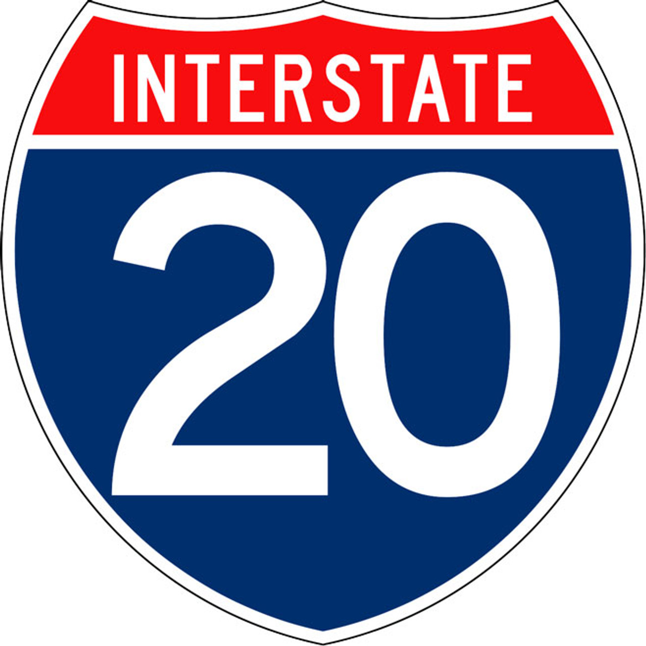 M1-1-2 Interstate Shield 2 Digit Sign