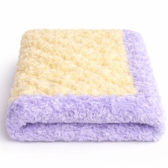 yellow / lavender baby blanket