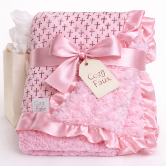 Blessed Blanket.  Minky, ruffles, soft, cozy, baby, baby coutore, luxurious,  comforting, snuggly, baby gift, little ones, get cozy!