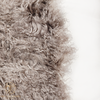 Mongolian Lamb Fur Sheepskin Plate taupe closeup