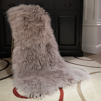 Mongolian Lamb Fur Sheepskin Plate taupe