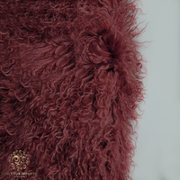 Mongolian Lamb Fur Pelt Sheepskin Copper Red  closeup Mongolian Lamb Fur Pelt Sheepskin Copper Red  closeup