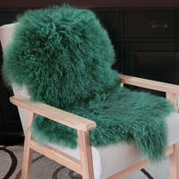 Mongolian Lamb Fur Pelt Sheepskin Emerald Green 