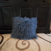 18" x 18" Mongolian Lamb Fur Pillow Blue Heaven 18" x 18" Mongolian Lamb Fur Pillow Blue Heaven