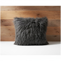 Mongolian Lamb Fur Pillow Charcoal 