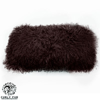 12" x 24" Tibetan Lamb Fur Lumbar Pillow Dark Brown 12" x 24" Tibetan Lamb Fur Lumbar Pillow Dark Brown