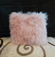 Tibetan Lamb Fur Pillow Blush