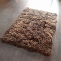 Tibetan Mongolian Lamb Fur Rug brown