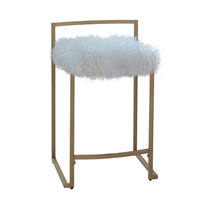 Tibetan Mongolian Lamb White Fur Counter Stool Tibetan Mongolian Lamb White Fur Counter Stool