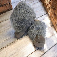 Genuine Mongolian Lamb Fur Sheepskin grey Genuine Mongolian Lamb Fur Sheepskin grey