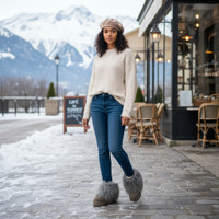 Genuine Mongolian Lamb Fur Sheepskin grey