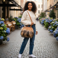 Real Goat Fur Purse – Natural Fur Shoulder Bag