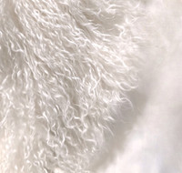  27" Tibetan Mongolian Lamb Fur Vest White details 