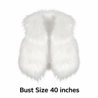 22" Long Hair Goat Fur Vest white (V14VGB)