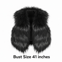 22" Long Hair Goat Fur Vest Black (V14VGB)