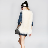 Tibetan Mongolian Lamb Fur Vest Bleached White Tibetan Mongolian Lamb Fur Vest Bleached White