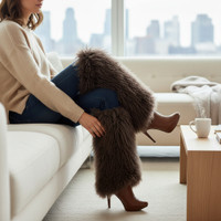 Mongolian Lamb Fur Leg Warmers & Boot Covers