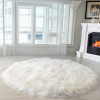 Mongolian Lamb Fur Round Rug Many Colors Mongolian Lamb Fur Round Rug Many Colors