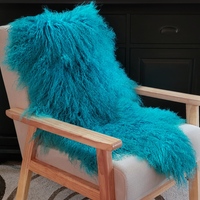 Tibetan Mongolian Lamb Fur Pelt Sheepskin Turquoise Tibetan Mongolian Lamb Fur Pelt Sheepskin Turquoise