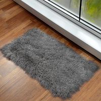 Tibetan Mongolian Lamb Fur Rug Grey 2' x 4'  Tibetan Mongolian Lamb Fur Rug Grey 2' x 4'