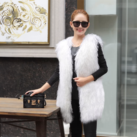 Lamb Fur Vest Bleach white 