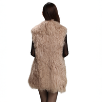 Mongolian Lamb Fur Vest dark beige  