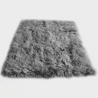 Tibetan Mongolian Lamb Fur Rug Grey 4' x 6' 