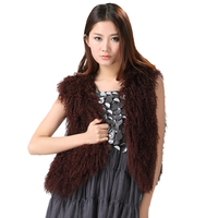 Mongolian Lamb Fur Vest Mocha  Mongolian Lamb Fur Vest Mocha