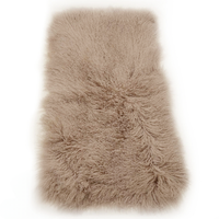 Tibetan Mongolian Lamb Fur Sheepskin Plate Dark Beige 2' x 4'