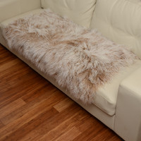 Tibetan Mongolian Lamb Fur Throw Frosted Tan 2' x 4' Tibetan Mongolian Lamb Fur Throw Frosted Tan 2' x 4'