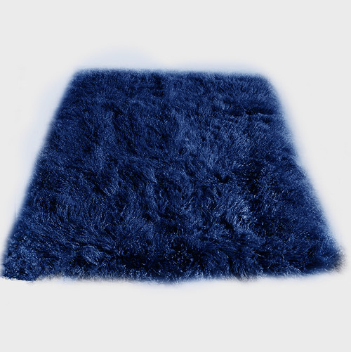 Tibetan Mongolian Lamb Fur Rug Twilight Blue 4' x 6' 
