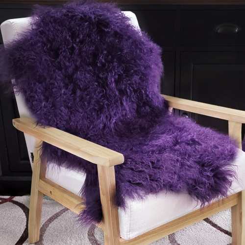 Mongolian Lamb Fur Pelt sheepskin purple Mongolian Lamb Fur Pelt sheepskin purple