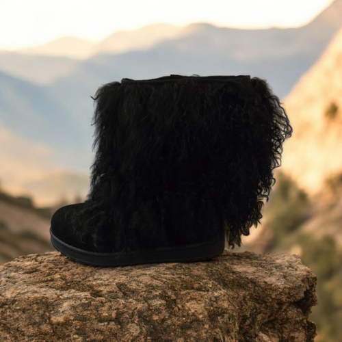 Mongolian Lamb Fur Sheepskin Boots Mid Calf Mongolian Lamb Fur Sheepskin Boots Mid Calf