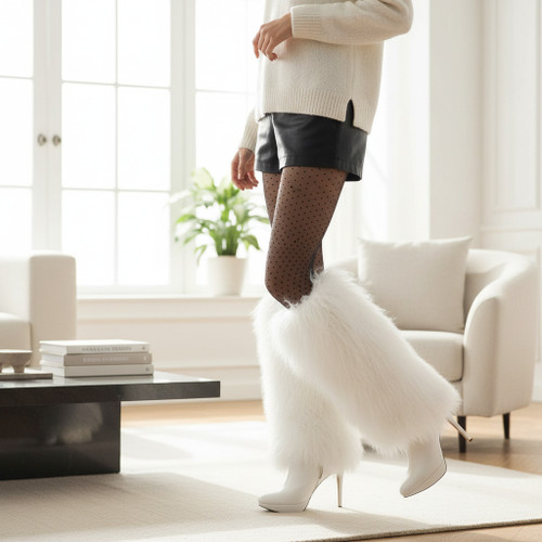 Mongolian Lamb Fur Leg Warmers & Boot Covers