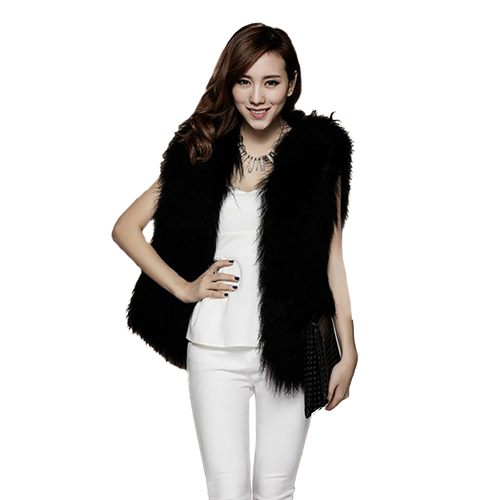 ★24-25FW新作★threetimes★Curly fur vest Elegant Mongolian Lamb Fur Vests - Find Your Perfect Style Today