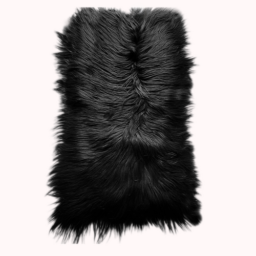 Straight Goat Fur Plate Jet Black  Straight Goat Fur Plate Jet Black