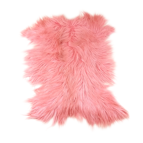 Long Straight Goat Fur Pelt Pink Long Straight Goat Fur Pelt Pink