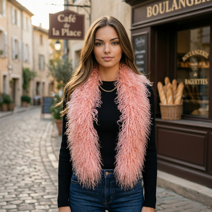 Tibetan Mongolian Lamb Fur Boa Scarf 