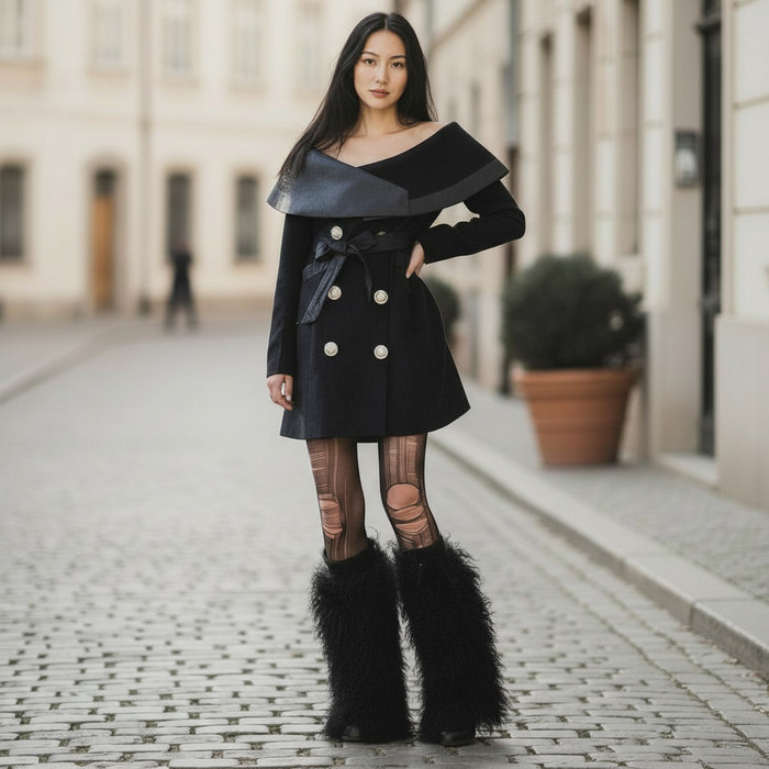 Mongolian Lamb Fur Leg Warmers & Boot Covers 