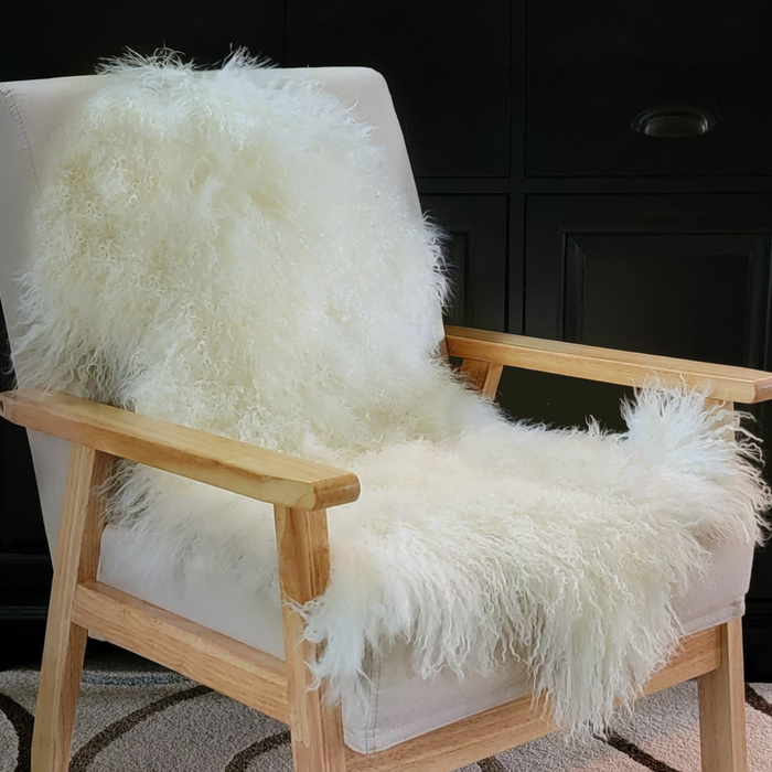 Mongolian Lamb Fur Pelt Sheepskin Natural White  Mongolian Lamb Fur Pelt Sheepskin Natural White