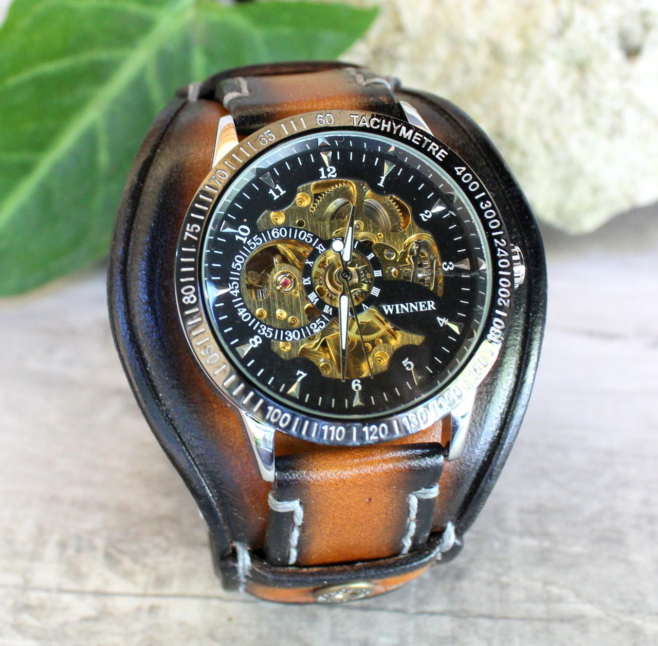 Men's Steampunk Leather Watch