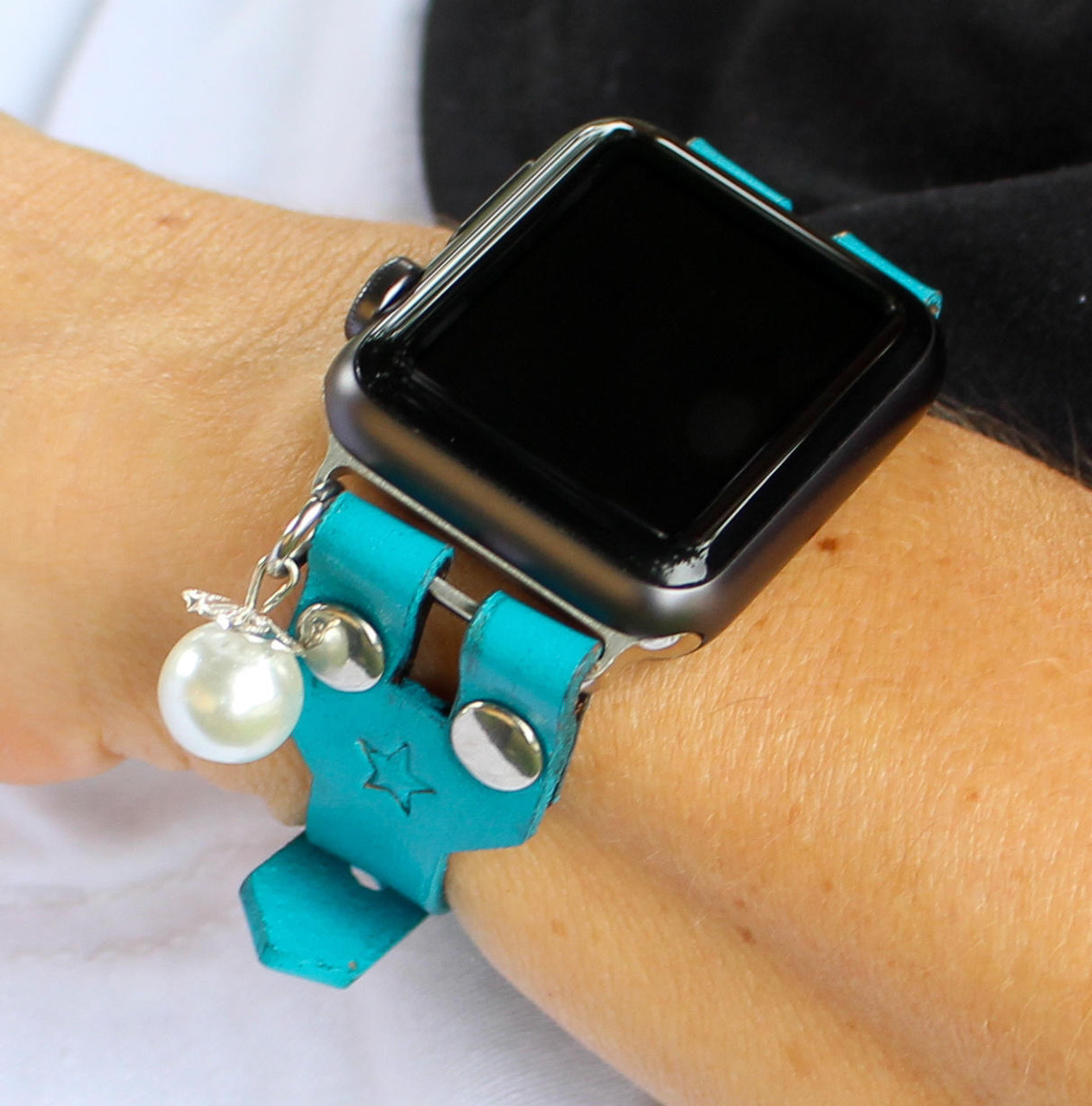 Turquoise and silver sales apple watch band