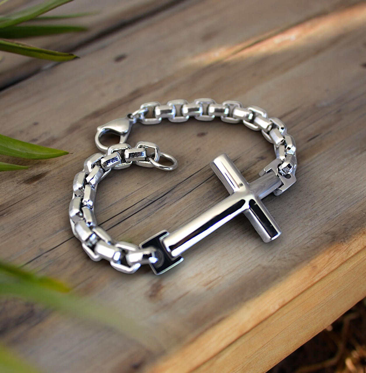 Cross Bracelet Men – Stainless Steel Gothic Chain Wristwear
