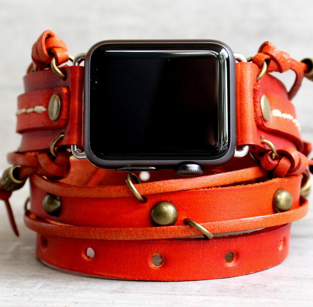 Triple wrap full grain leather band for Samsung Galaxy Active 2 watch