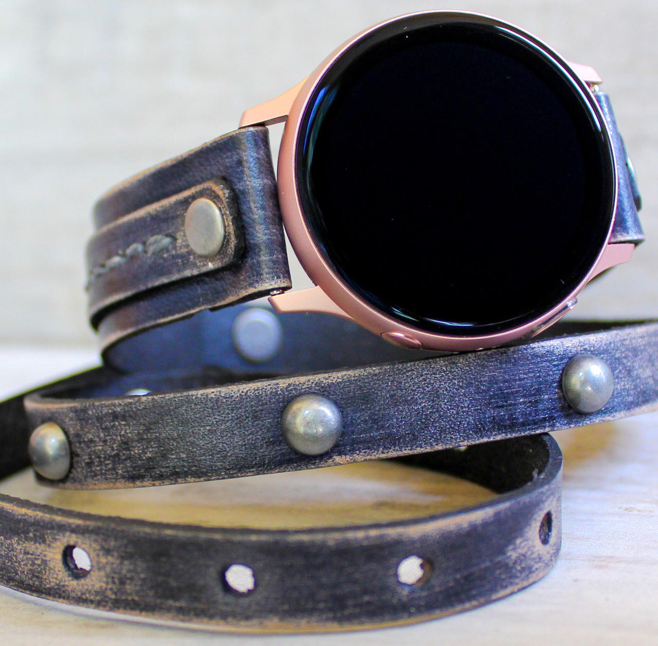 Triple wrap full grain leather band for Samsung Galaxy Active 2 watch